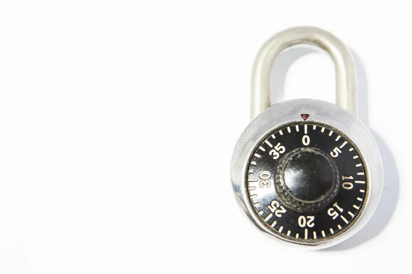 A combination padlock on a white background. with copy space for — Stock Photo, Image