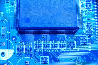 Abstract, elektronik devreler Mainboard bilgisayarda T yakın çekim