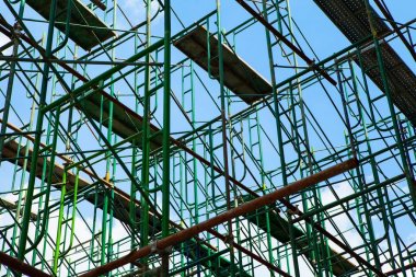scaffolding Elements with blue sky clipart