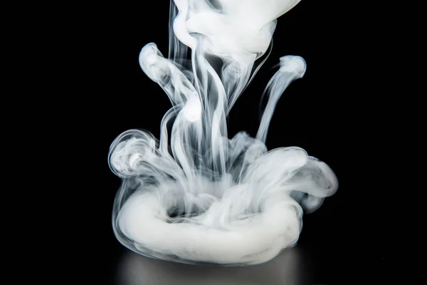 The abstract figure of the smoke drop on a black background — Stock Photo, Image