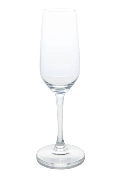 Verre à champagne vide isolé sur fond blanc avec coupure — Photo