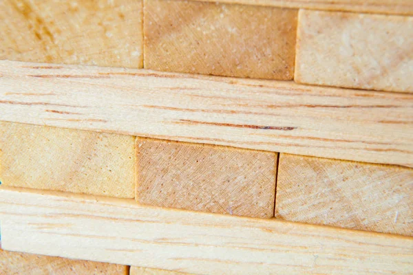 Blocks wood game or jenga close up — Stock Photo, Image