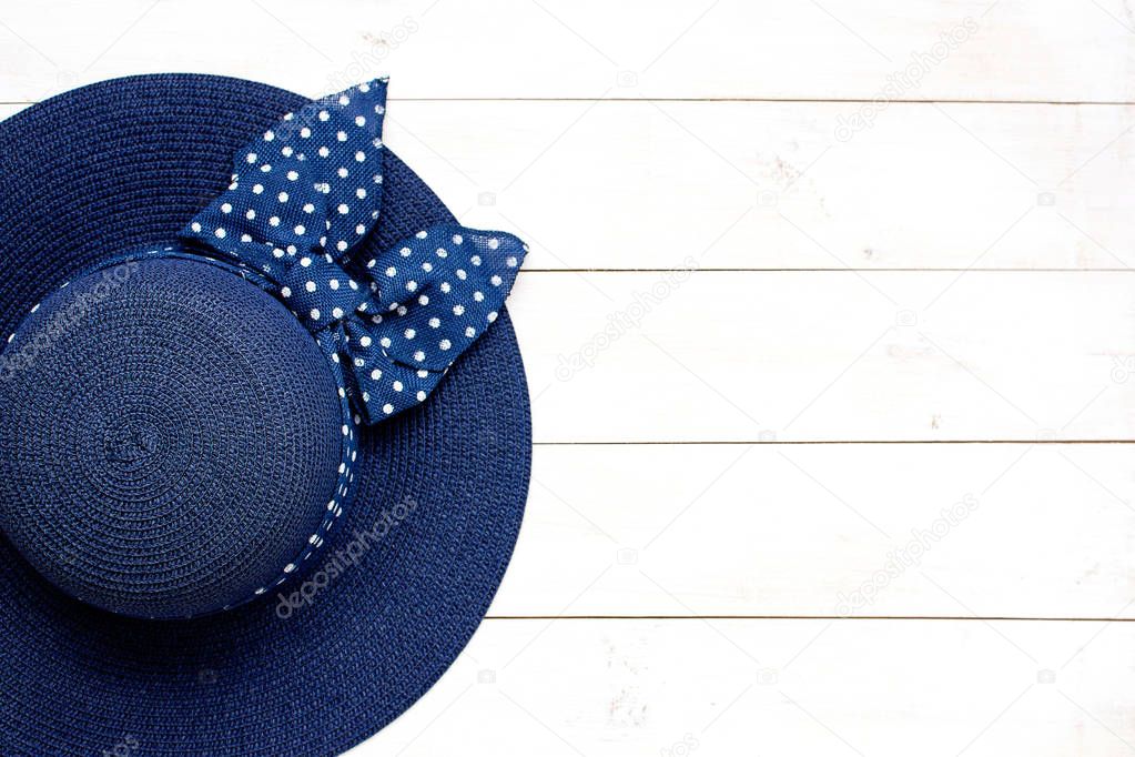 Blue female beach hat