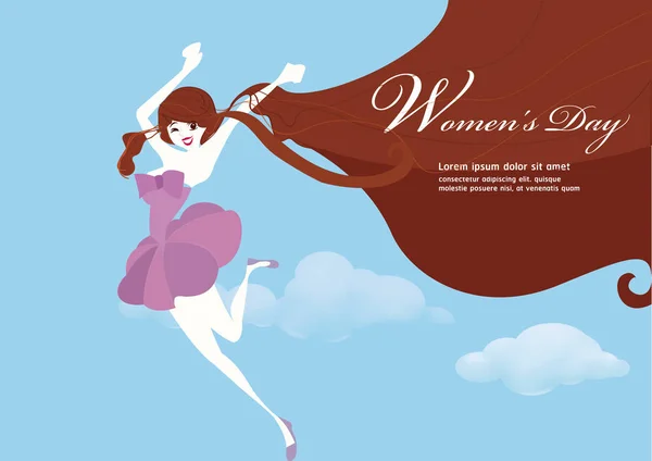 Σχεδίαση αφισών εικονογράφηση ημέρα της γυναίκας — Διανυσματικό Αρχείο