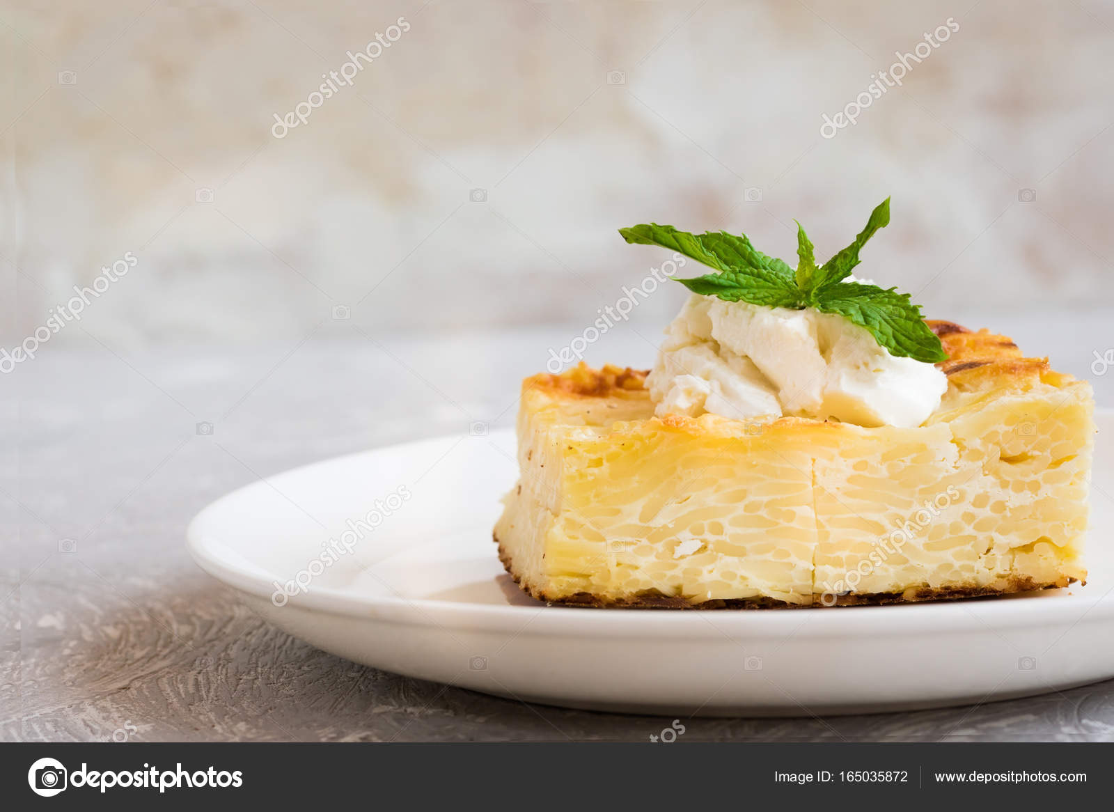 Casserole With Vermicelli And Cottage Cheese Stock Photo