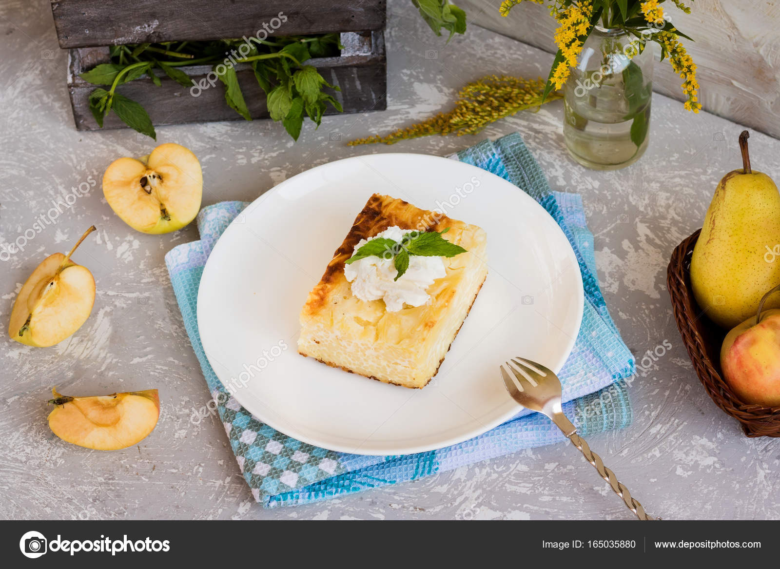 Casserole With Vermicelli And Cottage Cheese Stock Photo