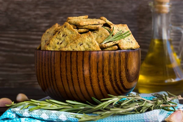 Galletas de pan italiano con ajo y romero — Foto de Stock