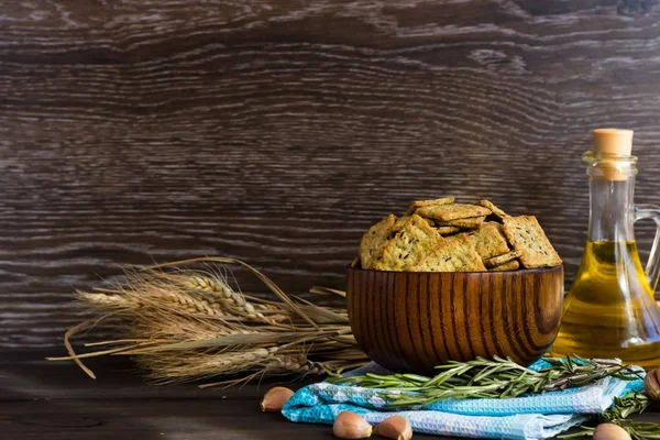 Galletas de pan italiano con ajo y romero — Foto de Stock