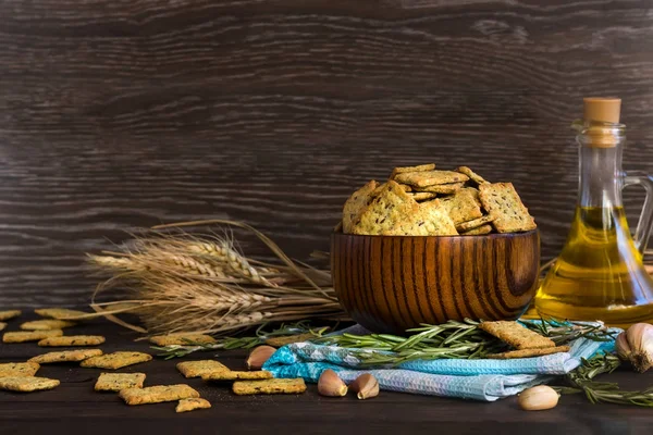 Galletas de pan italiano con ajo y romero — Foto de Stock