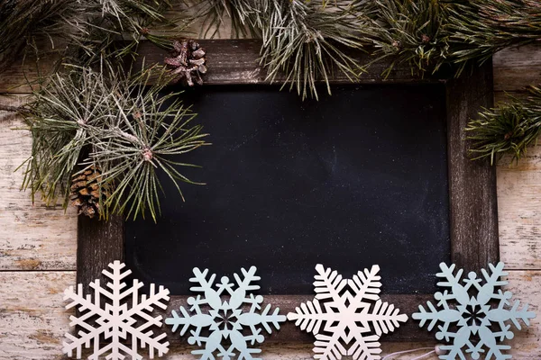 Board for entries in the Christmas decor. Place under the text — Stock Photo, Image
