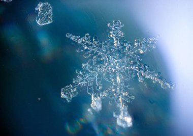 Dondurulmuş kar güzel benzersiz kar tanesi desenleri