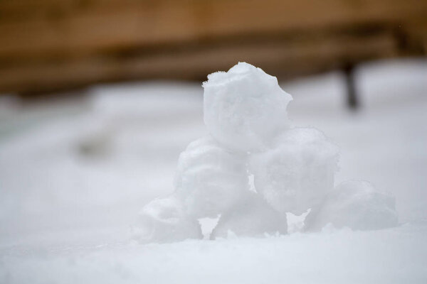 real snowballs with their hands