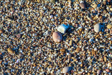 sahilde deniz çakıl renkli granit