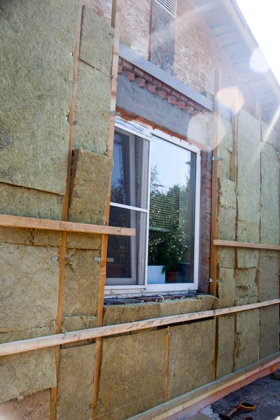 Material de lã de vidro e drywall — Fotografia de Stock