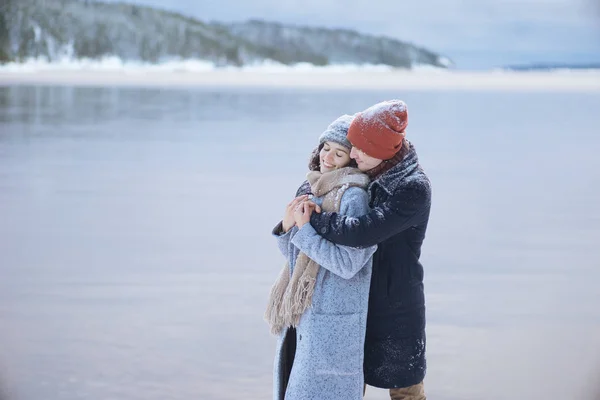 Attractive hugging couple — Stock Photo, Image