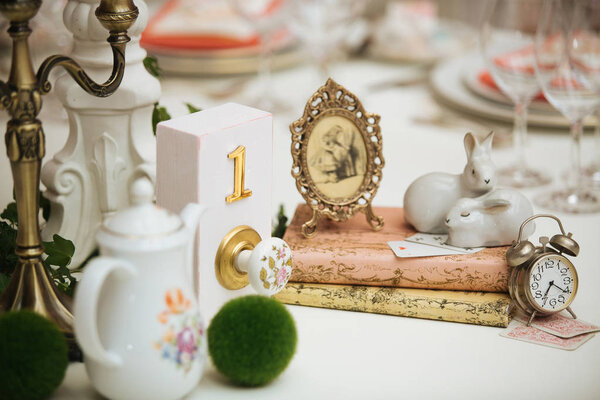 retro accessories on setting table