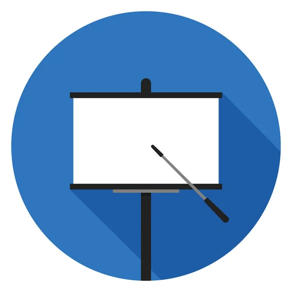 Whiteboard Symbol Illustration Flachen Stil Runde Ikone Mit Langem Schatten — Stockvektor