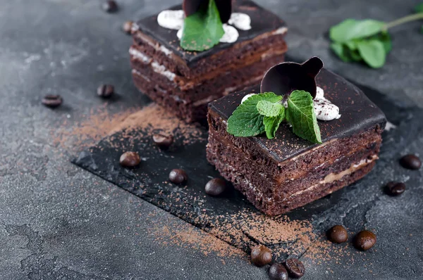Gâteau au chocolat à la menthe — Photo