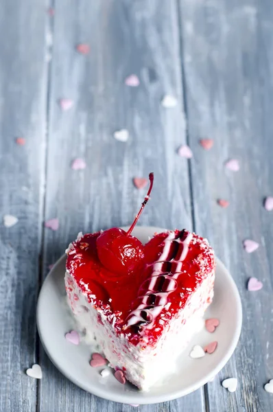 Makanan penutup kue hati — Stok Foto