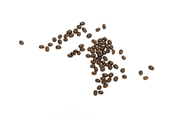 Coffee beans isolated on white background. Close up image. — Stock Photo, Image