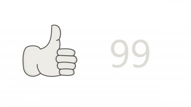 görüntüleri modern teknoloji animasyon başparmak. Mavi kutsal kişilerin resmi gibi. 4k alfa kanalı ile video.