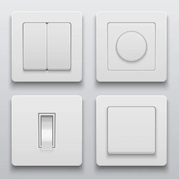 Vector modern light switch icons set — Stock Vector