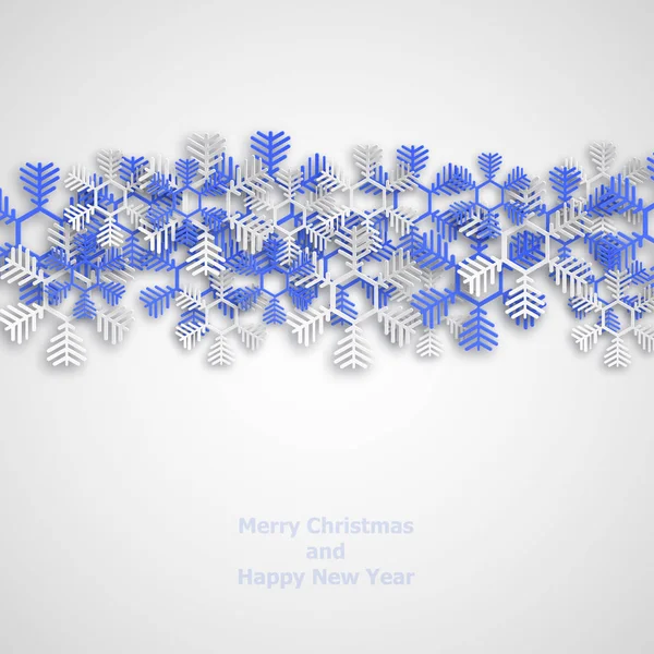 Vector moderno fondo copos de nieve. Feliz Navidad y Feliz Año Nuevo — Vector de stock