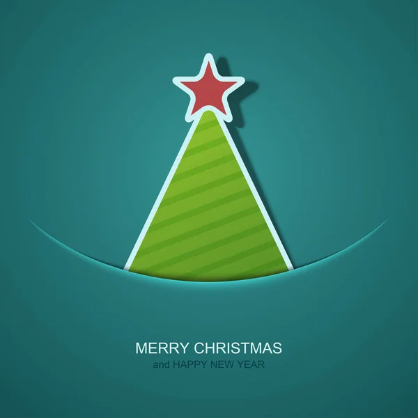 Vector modernen Weihnachtsbaum Hintergrund. Einladung zu Weihnachten oder frohem neuen Jahr. — Stockvektor