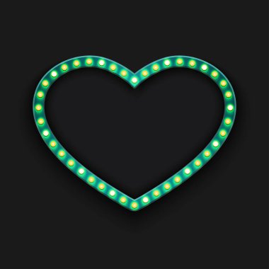 Vektör modern kavram retro billboard ve kalp simgesi