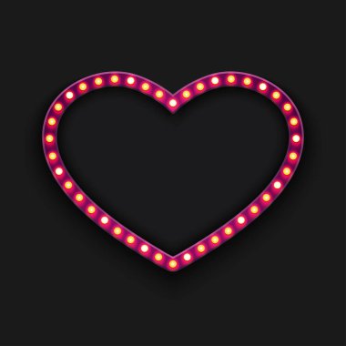 Vektör modern kavram retro billboard ve kalp simgesi