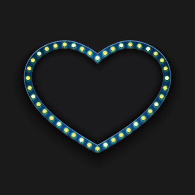 Vektör modern kavram retro billboard ve kalp simgesi