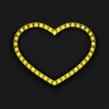 Vektör modern kavram retro billboard ve kalp simgesi