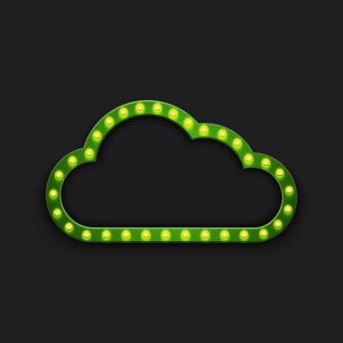 Vektör modern kavram retro billboard ve bulut arka plan