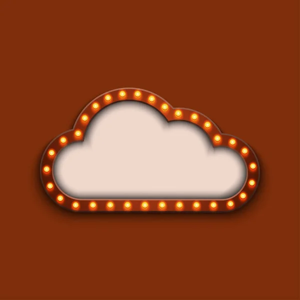 Vector moderno concepto de valla publicitaria retro y nube de fondo — Vector de stock