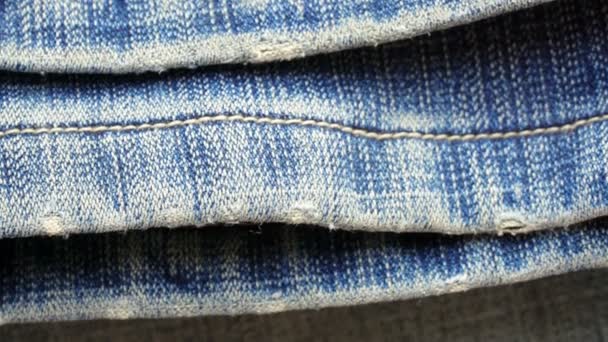 Filmati blu denim o jeans texture sfondo . — Video Stock