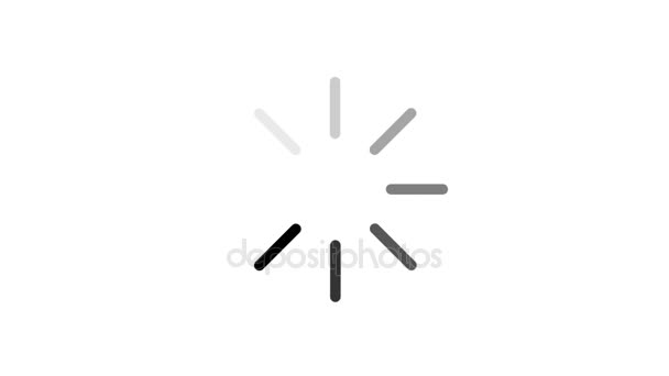 Animation - lastning cirkel ikon på vit bakgrund med alfakanal. — Stockvideo