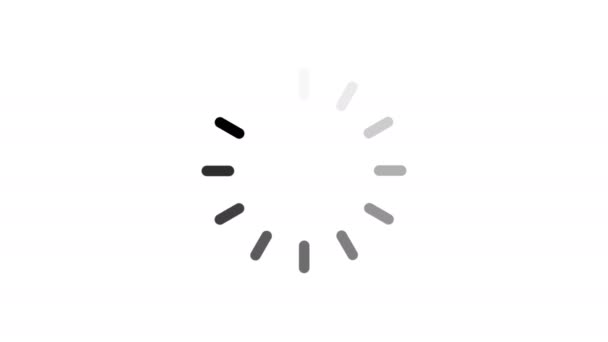 Animación - icono de círculo de carga sobre fondo blanco con canal alfa. Vídeo 4K . — Vídeos de Stock