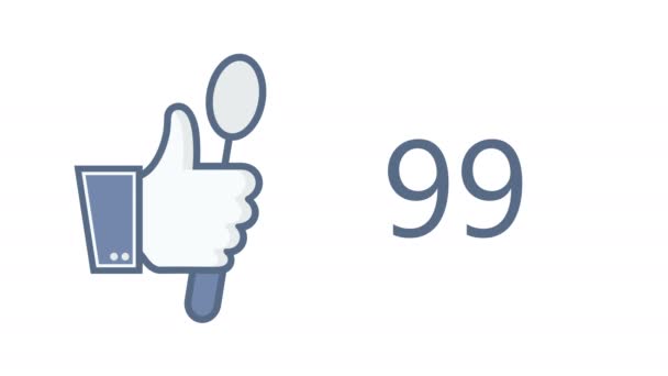 animation pouce levé avec l'icône cuillère sur fond blanc. concept alimentaire .