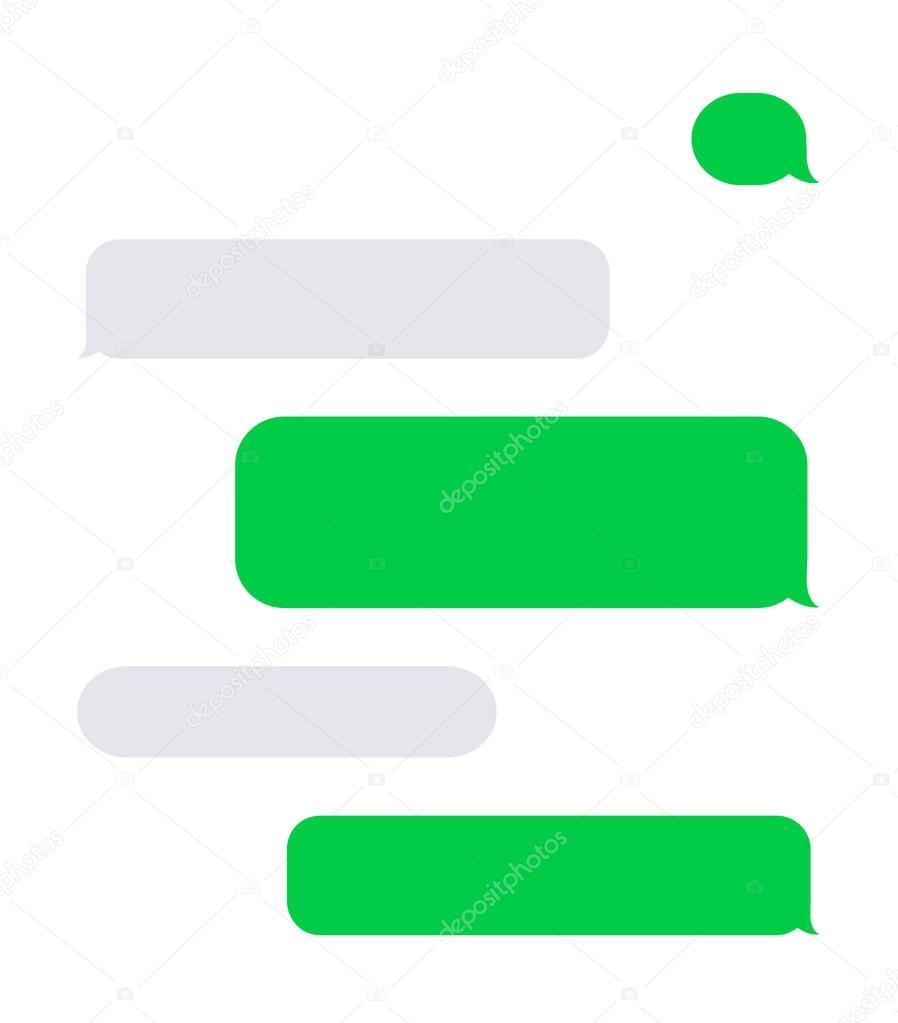 Vector modern sms or message icons. Bubble speech set.
