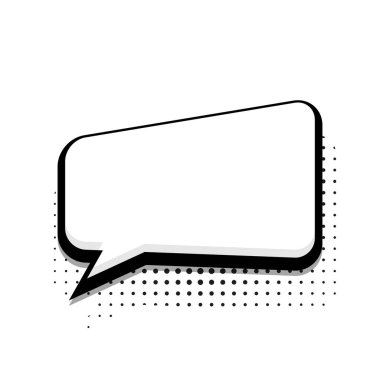 Vektör modern yarı ton kabarcık konuşma simgesini beyaz arka plan üzerinde.