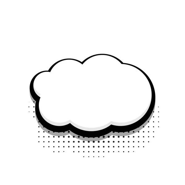 Vector moderne halftone wolk pictogram op witte achtergrond. — Stockvector