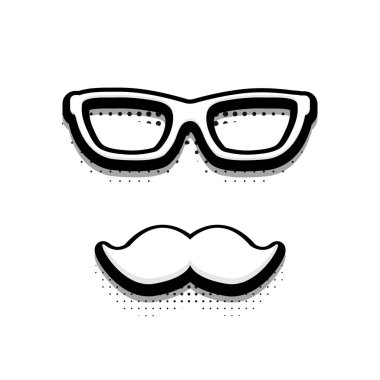 Vektör modern yarı ton Babalar günü simgesi beyaz arka plan üzerinde.