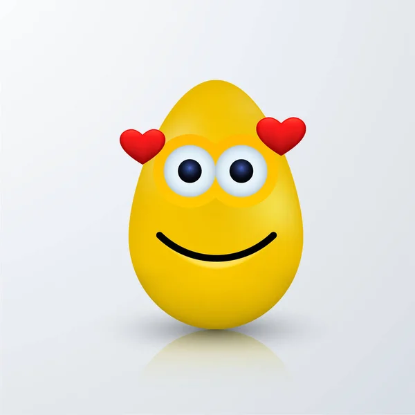 Vector moderne emoji paasei met schaduw. — Stockvector