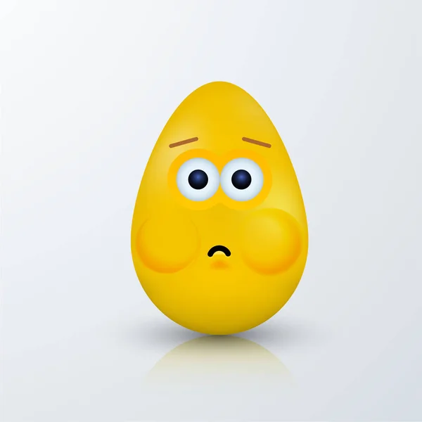 Vector modern easter emoji egg with shadow. — Stock Vector
