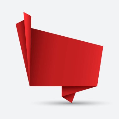 Vektör modern kabarcık konuşma origami beyaz