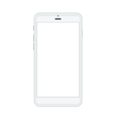 Vektör modern gerçekçi smartphone üzerinde beyaz izole