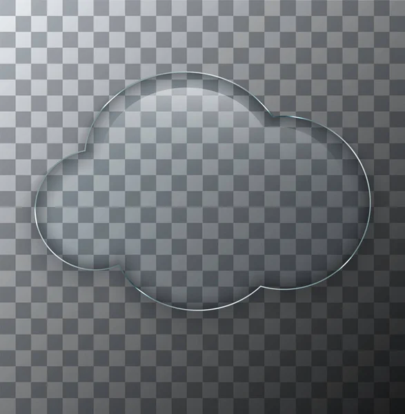 Vecteur moderne plaque de verre nuage transparent avec ombre sur fond d'échantillon . — Image vectorielle