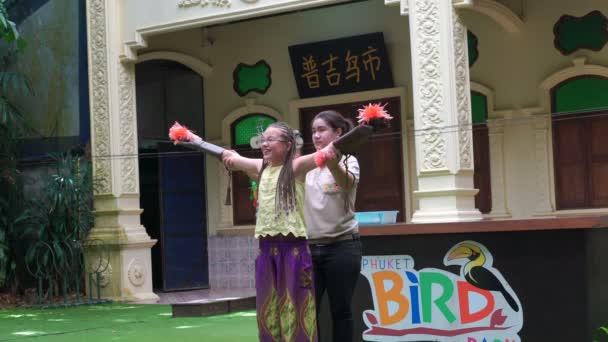 Phuket, Thailandia - 25 marzo 2017: Phuket bird park show . — Video Stock