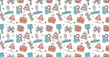 Modern sorunsuz doku arka plan düz iş, iş öğeleri simgeler.