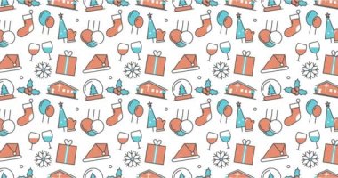 Modern sorunsuz doku arka plan düz Noel simgeler.